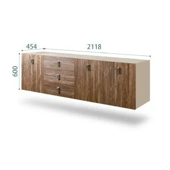 Комод 2.1м Bogemia Fly Wood Fa (Ваниль) (Novabuk/Хром) БМКМ-5