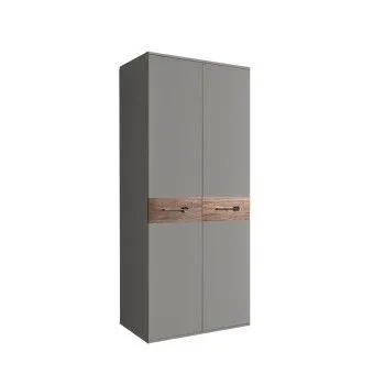 Шкаф 2-х дверный Bogemia Wood Wo (Серый/Хром) БМШ2/2(Wo)