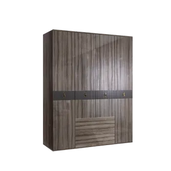 Шкаф 4-х дверный с ящиками Римини СОЛО (Орех империя/Золото) РМШ2/41(s)