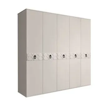 Шкаф 5-ти дв. Bogemia Farfalle (Шелк/Черный) БМШ2/5(Fa)