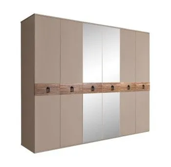 Шкаф 6-ти дв. с зеркалами Bogemia Wood Fa (Мокка/Черный) БМШ1/6(Wo)