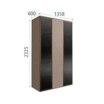 Шкаф 3-х дверный Bogemia Air (Мокка/Золото) БМШ2/3(2)