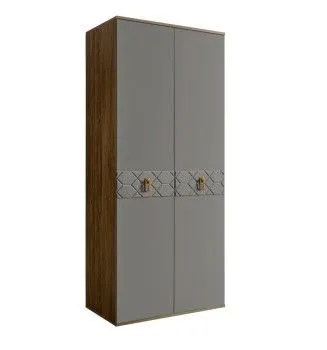 Шкаф 2-х дверный Bogemia Woodline Fa (Серый/Золото) БМШ2/2