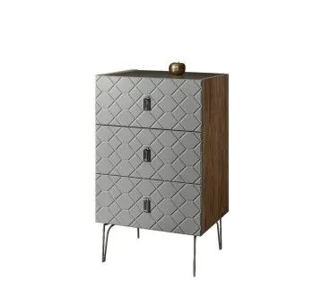 Комод Bogemia Woodline Fa (Серый) (Lakobel/Хром) БМКМ-1