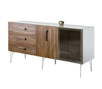 Комод 1.6м Bogemia Wood Wo (Белый) (Lakobel/Хром) БМКМ-4(Wo)[5][10]