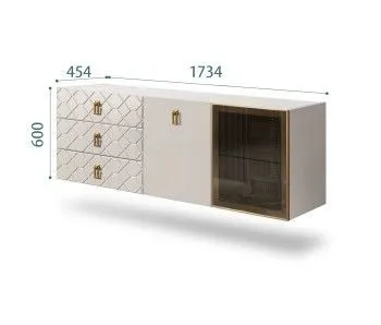 Комод 1.6м Bogemia Fly Farfalle (Шелк) (Novabuk/Золото) БМКМ-4[5][10]