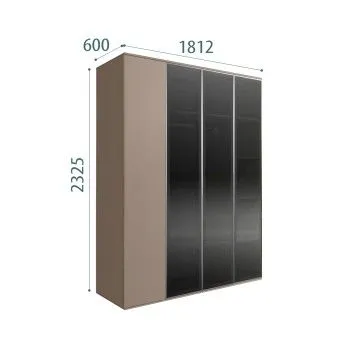 Шкаф 4-х дв. Bogemia Air (Мокка/Серебро) БМШ2/4(3)