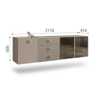 Комод 2.1м Bogemia Fly Fi (Мокка) (Lakobel/Хром) БМКМ-5[5][10]