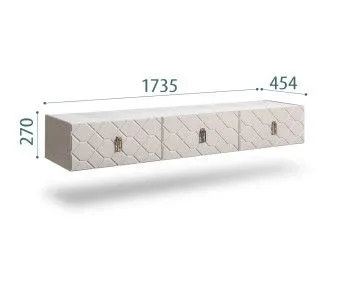 Тумба телевизионная 1.6м Bogemia Fly Farfalle (Шелк) (Novabuk/Хром) БМТ-1