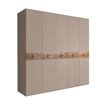 Шкаф 5-ти дверный с ящиками, Bogemia Wood Fi (Мокка/Золото) БМШ2/51(Wo)