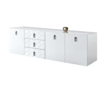 Комод 2.1м Bogemia Fly Farfalle (Белый) (Lakobel/Хром) БМКМ-5