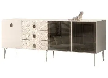 Комод 2.1м Bogemia Farfalle (Слоновая кость) (Lakobel/Хром) БМКМ-5(Fa)[5][10]