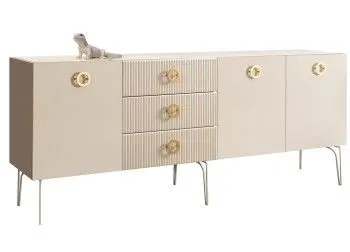 Комод 2.1м Bogemia Fillini (Слоновая кость) (Lakobel/Золото) БМКМ-5(Fi)