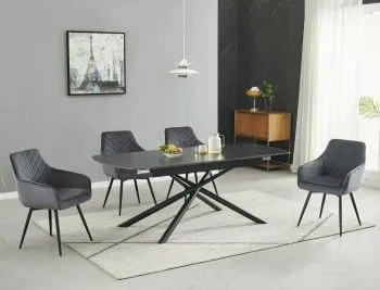 Стол обеденный Signal VECTOR Ceramic 160 (черный/черный)