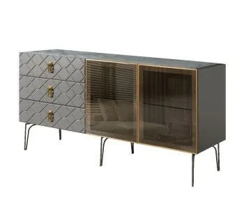 Комод 1.6м Bogemia Farfalle (Серый) (Novabuk/Золото) БМКМ-4(Fa)[5]