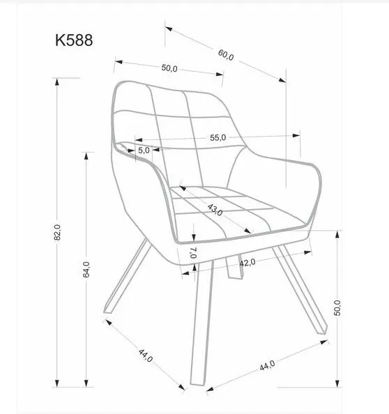 Стул кухонный Halmar K588 (серый/черный) | изображение 6