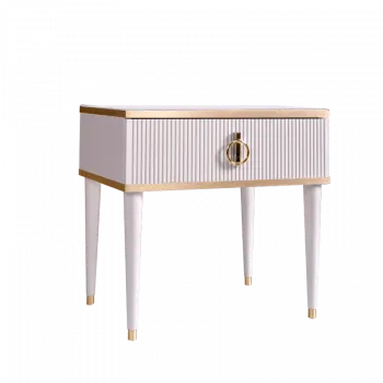 м. Марьина Роща - Тумба прикроватная (левая/правая) Римини СОЛО (белый золото) РМТП-1 (s)