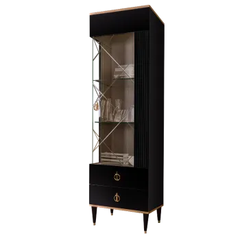 Витрина 1-ств. Римини СОЛО (Черный/Золото) (Правая) РМВ1-1С(s)