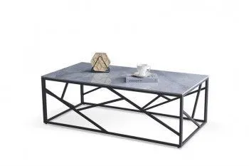 Стол журнальный Halmar UNIVERSE 2 (серый мрамор/черный)