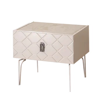 Тумба прикроватная Bogemia Farfalle (Слоновая кость) (Lakobel/Хром) БМТП-1(Fa)