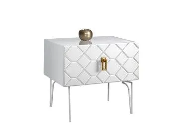 Тумба прикроватная Bogemia Farfalle (Белый) (Lakobel/Золото) БМТП-1(Fa)