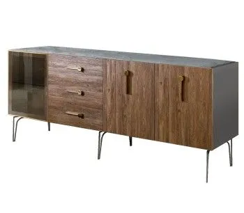 Комод 2.1м Bogemia Wood Wo (Серый) (Novabuk/Золото) БМКМ-5(Wo)[4]