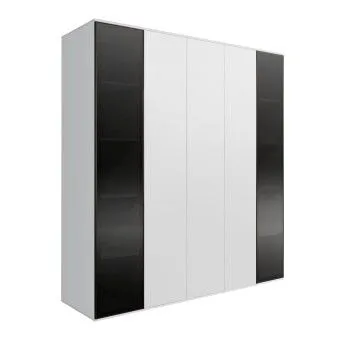 Шкаф 5-ти дв. Bogemia Air (Белый/Черный) БМШ2/5(2)