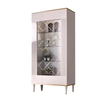 Витрина 2-ств. Римини СОЛО (Белый/Золото) (Правая) РМВ2-2С(s)