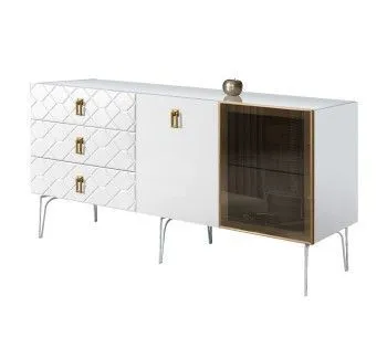 Комод 1.6м Bogemia Farfalle (Белый) (Lakobel/Золото) БМКМ-4(Fa)[5][10]