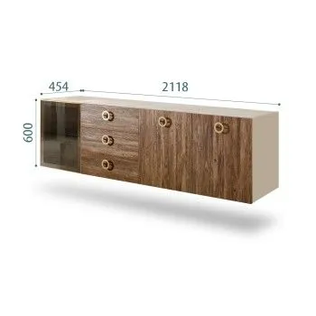 Комод 2.1м Bogemia Fly Wood Fi (Ваниль) (Novabuk/Золото) БМКМ-5[4]