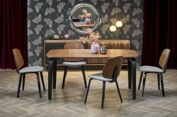 Стол обеденный Halmar PEDRO 160 (орех/черный)