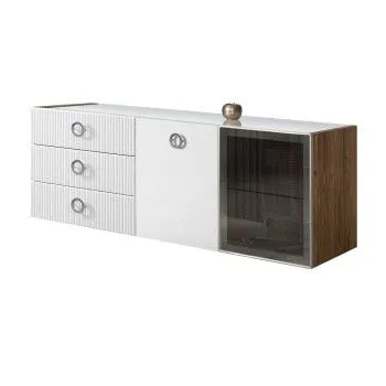 Комод 1.6м Bogemia Woodline Fly Fi (Белый) (Lakobel/Хром) БМКМ-4[5][10]