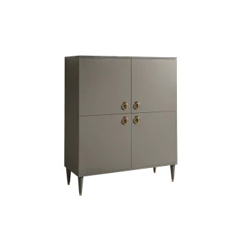 Пенал 4 двери Римини (Серый/Золото) РМП-3