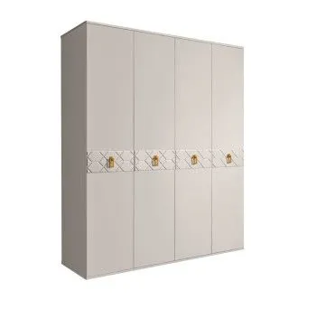 Шкаф 4-х дв. Bogemia Farfalle (Шелк/Золото) БМШ2/4(Fa)