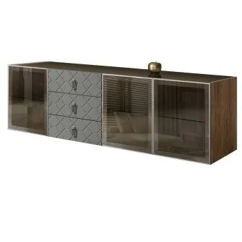 Комод 2.1м Bogemia Woodline Fly Fa (Серый) (Lakobel/Хром) БМКМ-5[5]