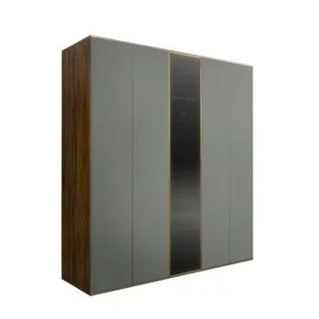 Шкаф 5-ти дв. Bogemia Woodline Air (Серый/Золото) БМШ2/5(1)