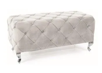 Скамья Signal HESTIA VELVET (светло-серый/серебряный)