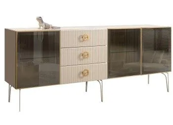 Комод 2.1м Bogemia Fillini (Слоновая кость) (Lakobel/Золото) БМКМ-5(Fi)[5]