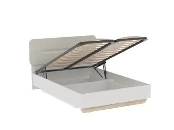 Кровать 1400 со светлой мягкой вставкой NEW и подъемным механизмом, Аврора Дуб Мария/Кашемир