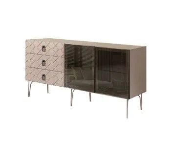 Комод 1.6м Bogemia Farfalle (Мокка) (Novabuk/Черный) БМКМ-4(Fa)[5]