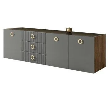 Комод 2.1м Bogemia Woodline Fly Fi (Серый) (Lakobel/Золото) БМКМ-5