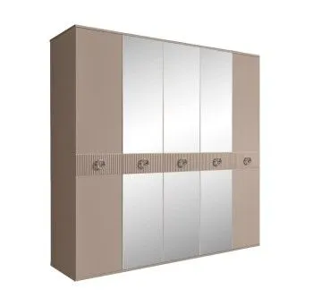 Шкаф 5-ти дв. с зеркалами Bogemia Fillini (Мокка/Хром) БМШ1/5(Fi)