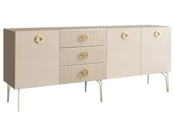 Комод 2.1м Bogemia Fillini (Слоновая кость) (Novabuk/Золото) БМКМ-5(Fi)