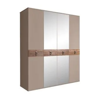 Шкаф 4-х дв. с зеркалами Bogemia Wood Fa (Мокка/Хром) БМШ1/4(Wo)