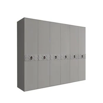 Шкаф 6-ти дв. Bogemia Farfalle (Серый/Черный) БМШ2/6(Fa)