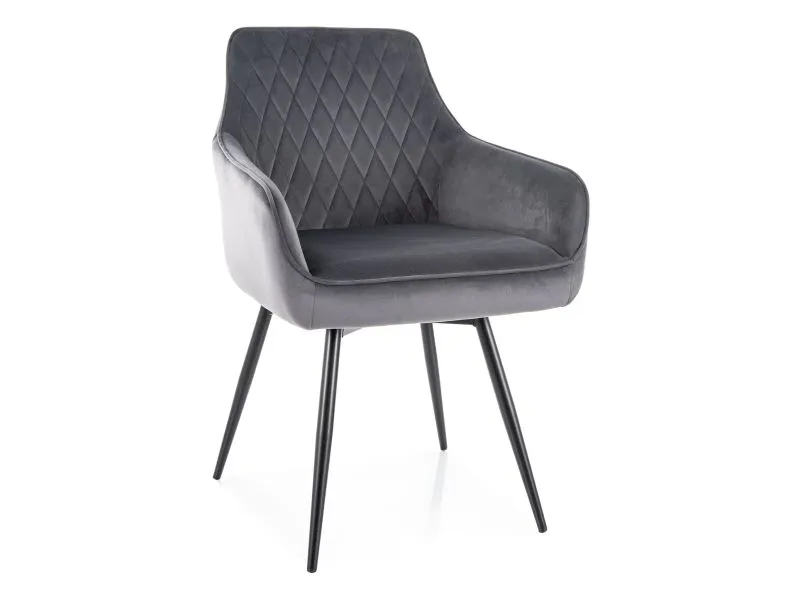 Стул кухонный Signal MARLO Velvet Bluvel 14 поворотный (серый/черный)