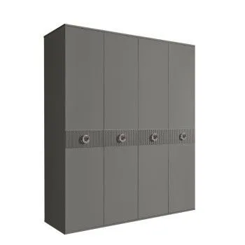 Шкаф 4-х дв. Bogemia Fillini (Серый/Хром) БМШ2/4(Fi)