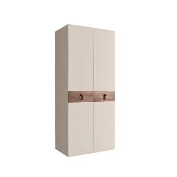 Шкаф 2-х дверный Bogemia Wood Fa (Слоновая кость/Черный) БМШ2/2(Wo)
