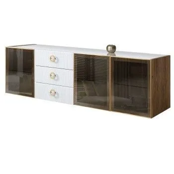 Комод 2.1м Bogemia Woodline Fly Fi (Белый) (Lakobel/Золото) БМКМ-5[5]