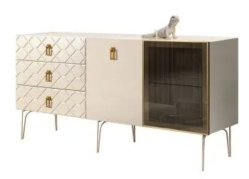 Комод 1.6м Bogemia Farfalle (Слоновая кость) (Lakobel/Золото) БМКМ-4(Fa)[5][10]